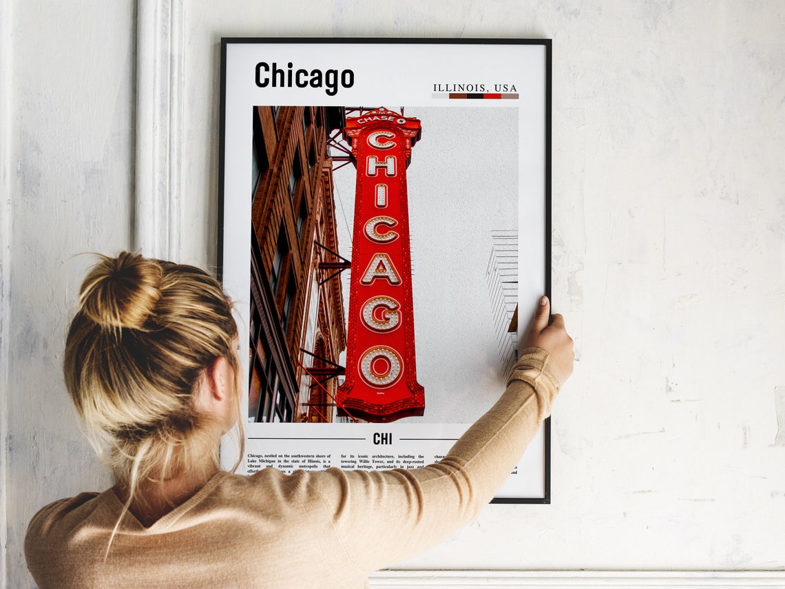 Chicago Print Chicago Poster Chicago Wall Art United States Photo United States Poster United States Print - Image 5
