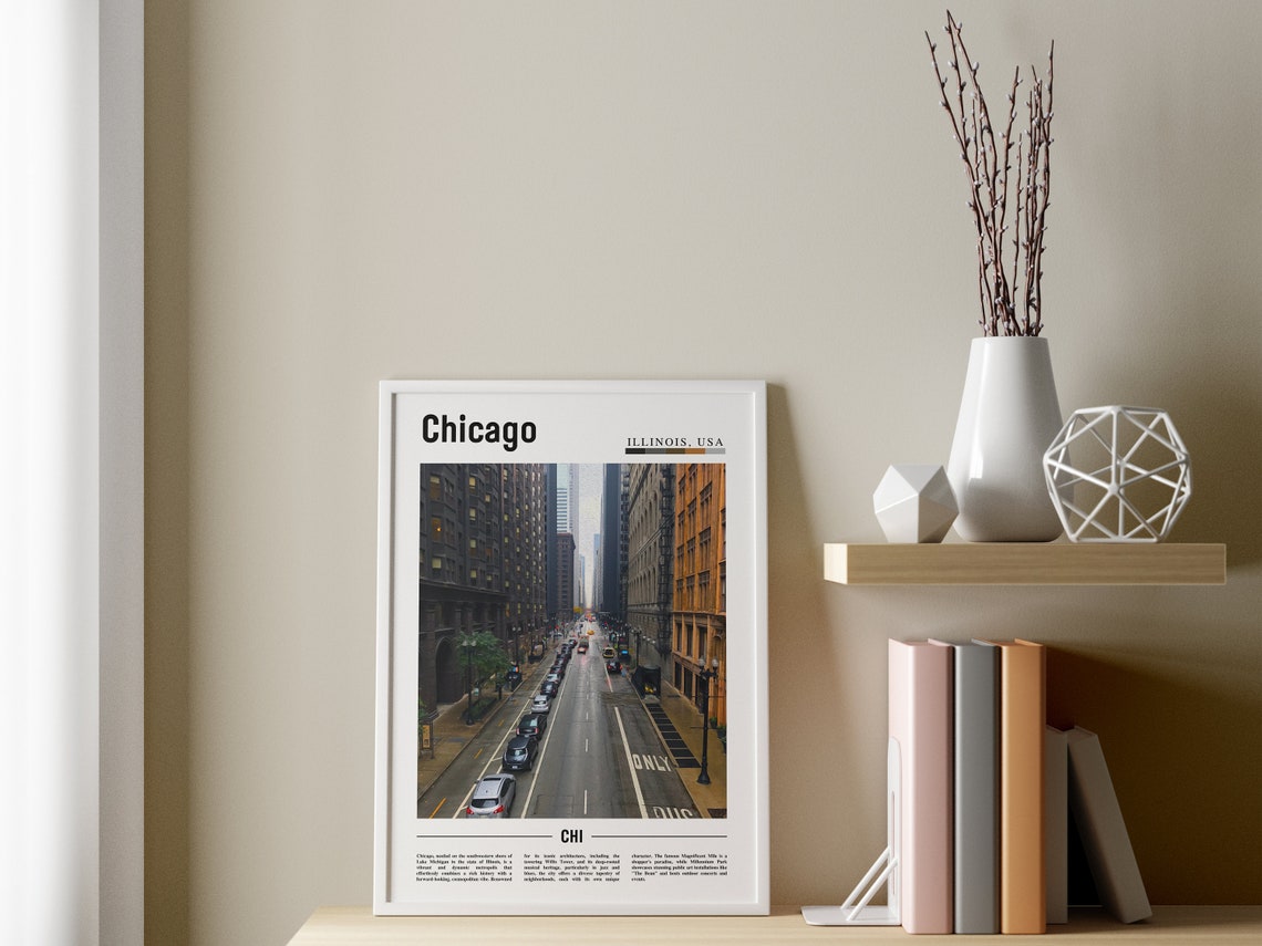 Chicago Print Chicago Poster Chicago Wall Art United States Photo United States Poster United States Print - Image 3