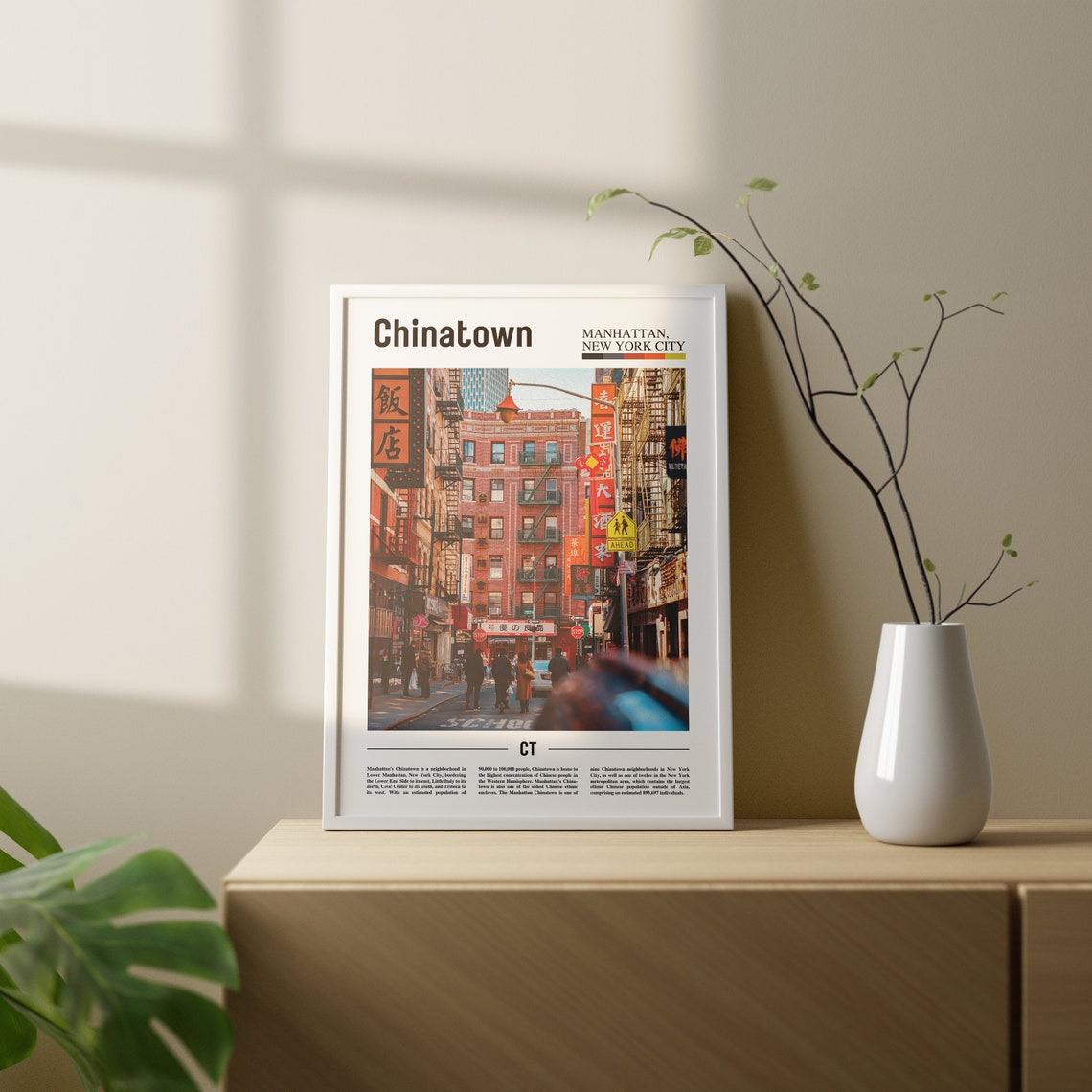 Chinatown Print Chinatown Poster Chinatown Wall Art Oil Painting Poster Colorful City Print City Artwork Travel Artwork Travel Wall Art - Image 2