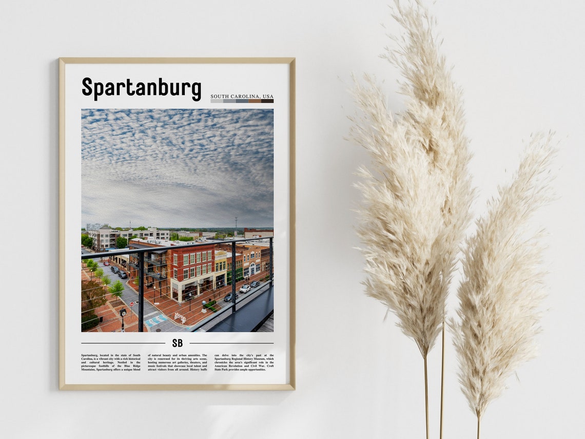 Spartanburg Poster Spartanburg Print Spartanburg Wall Art United States Photo United States Poster United States Print - Image 4