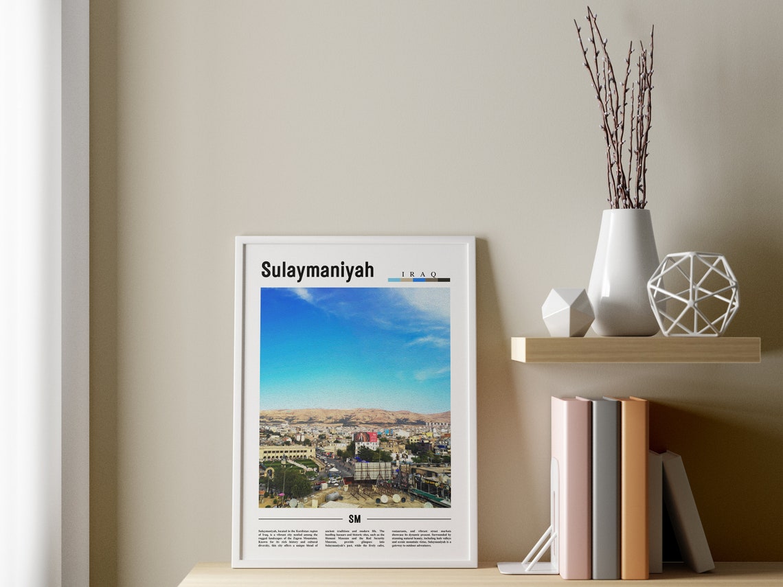 Sulaymaniyah Poster Sulaymaniyah Print Sulaymaniyah Wall Art Minimal Travel Print Travel Destination Oil Painting Poster - Image 3