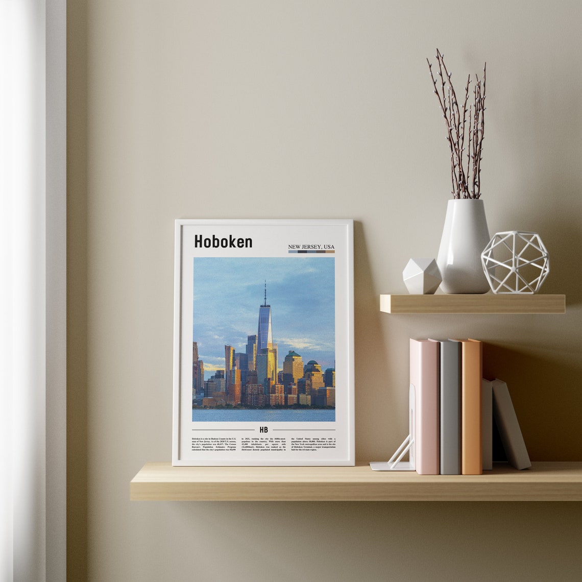 Hoboken Print Hoboken Poster Hoboken Wall Art Oil Painting Poster Colorful City Print City Artwork Travel Artwork Travel Wall Art - Image 3