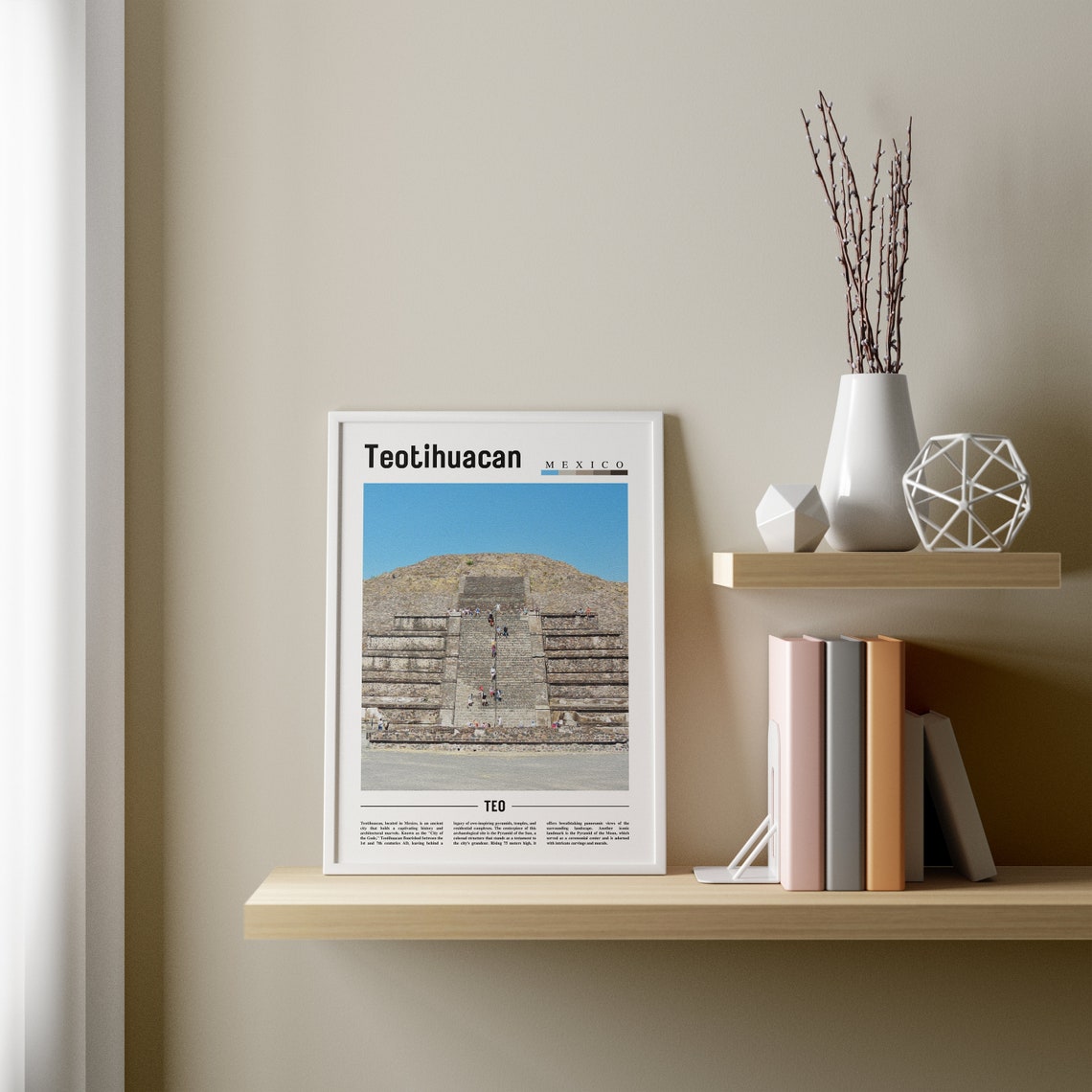 Teotihuacan Poster Teotihuacan Print Teotihuacan Wall Art Minimal Travel Print Travel Destination Oil Painting Poster - Image 4