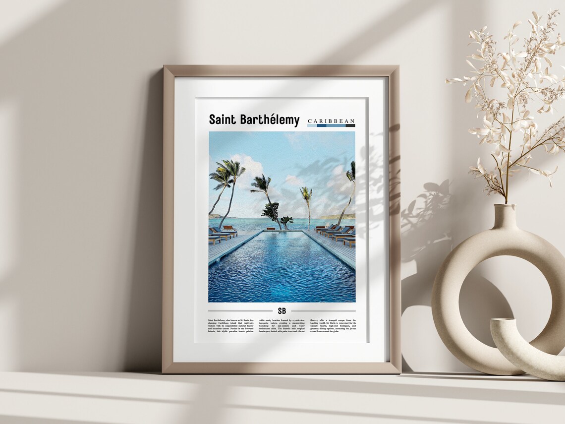Saint Barthlemy Minimal Travel Poster, Oil Painting - Image 3