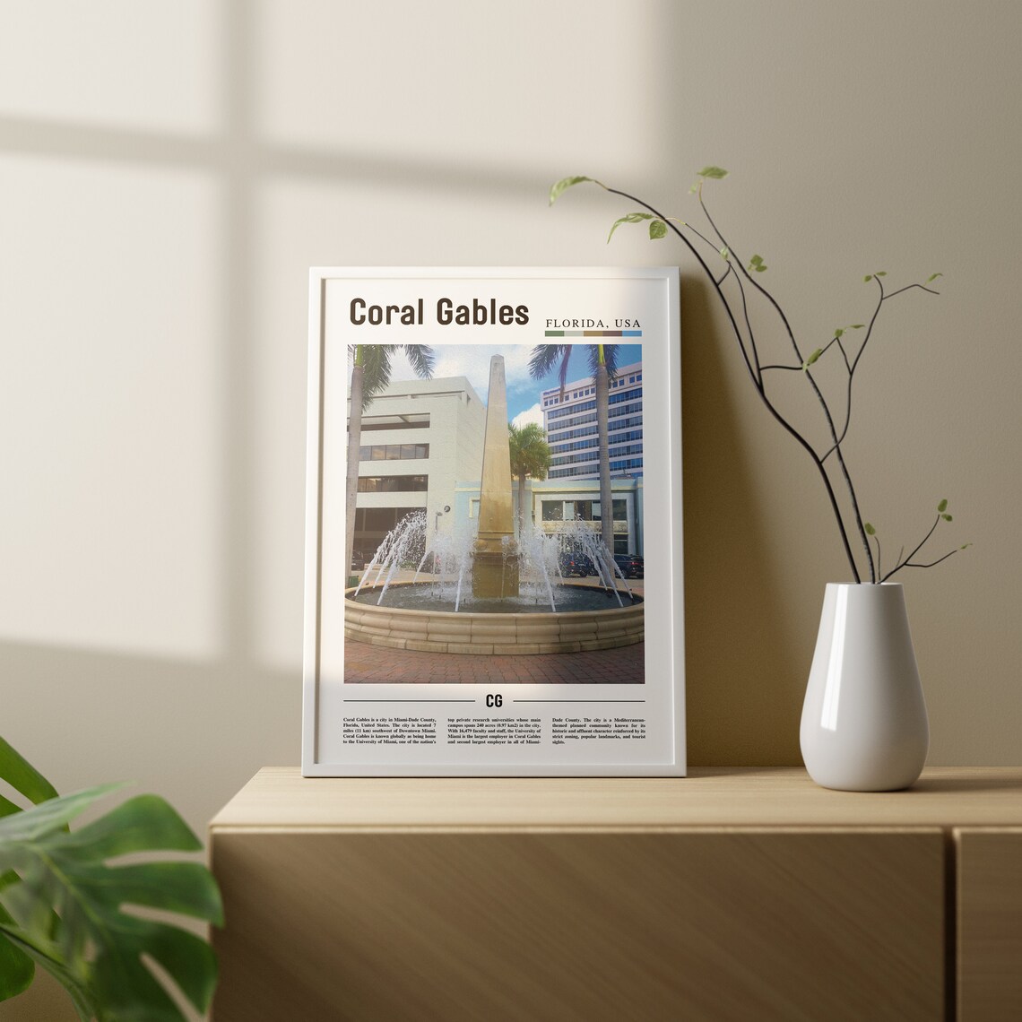 Coral Gables Travel Poster, City Artwork - Image 2