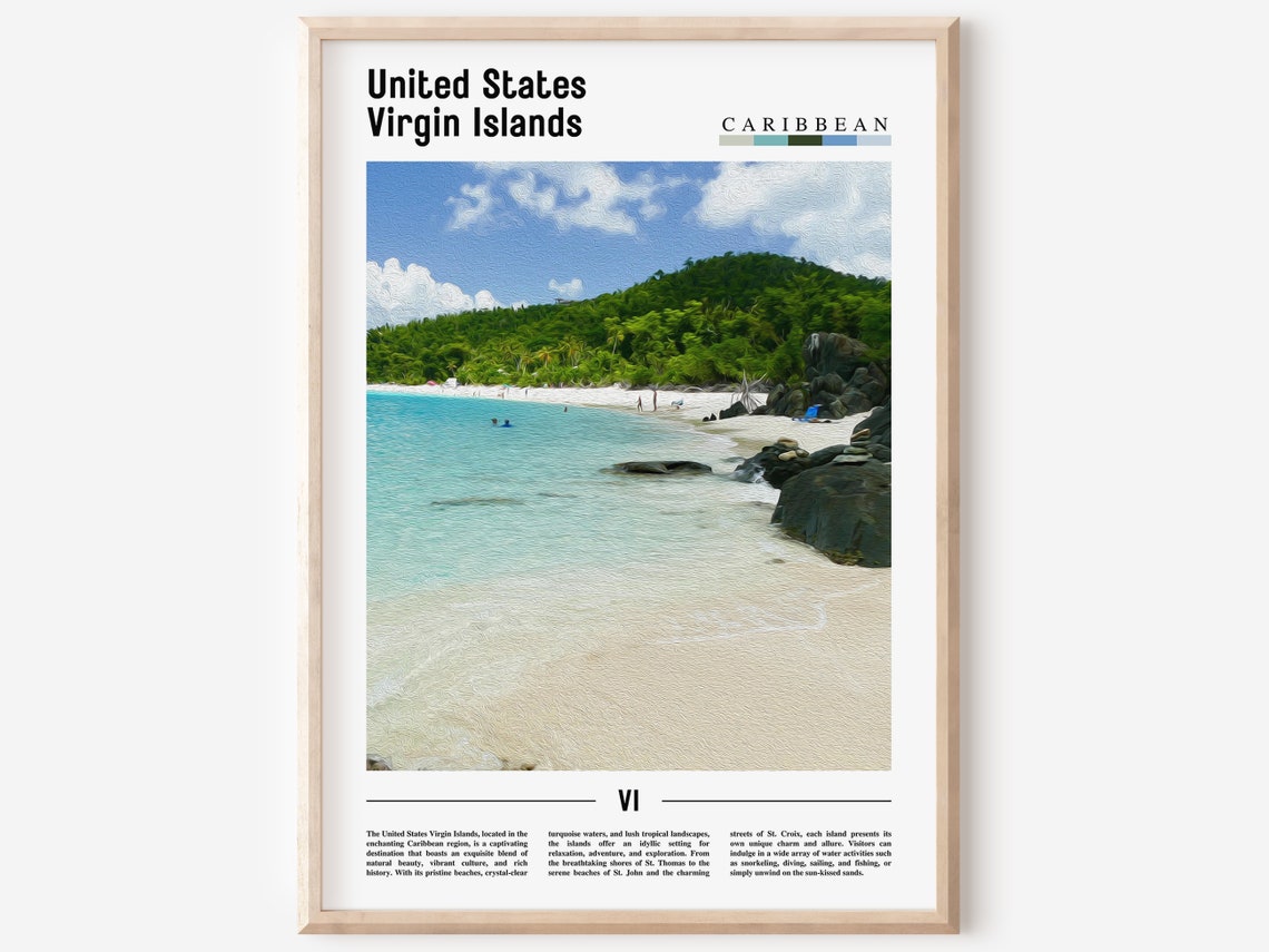 United States Virgin Islands Poster United States Virgin Islands Print United States Virgin Islands Wall Art Oil Painting Poster