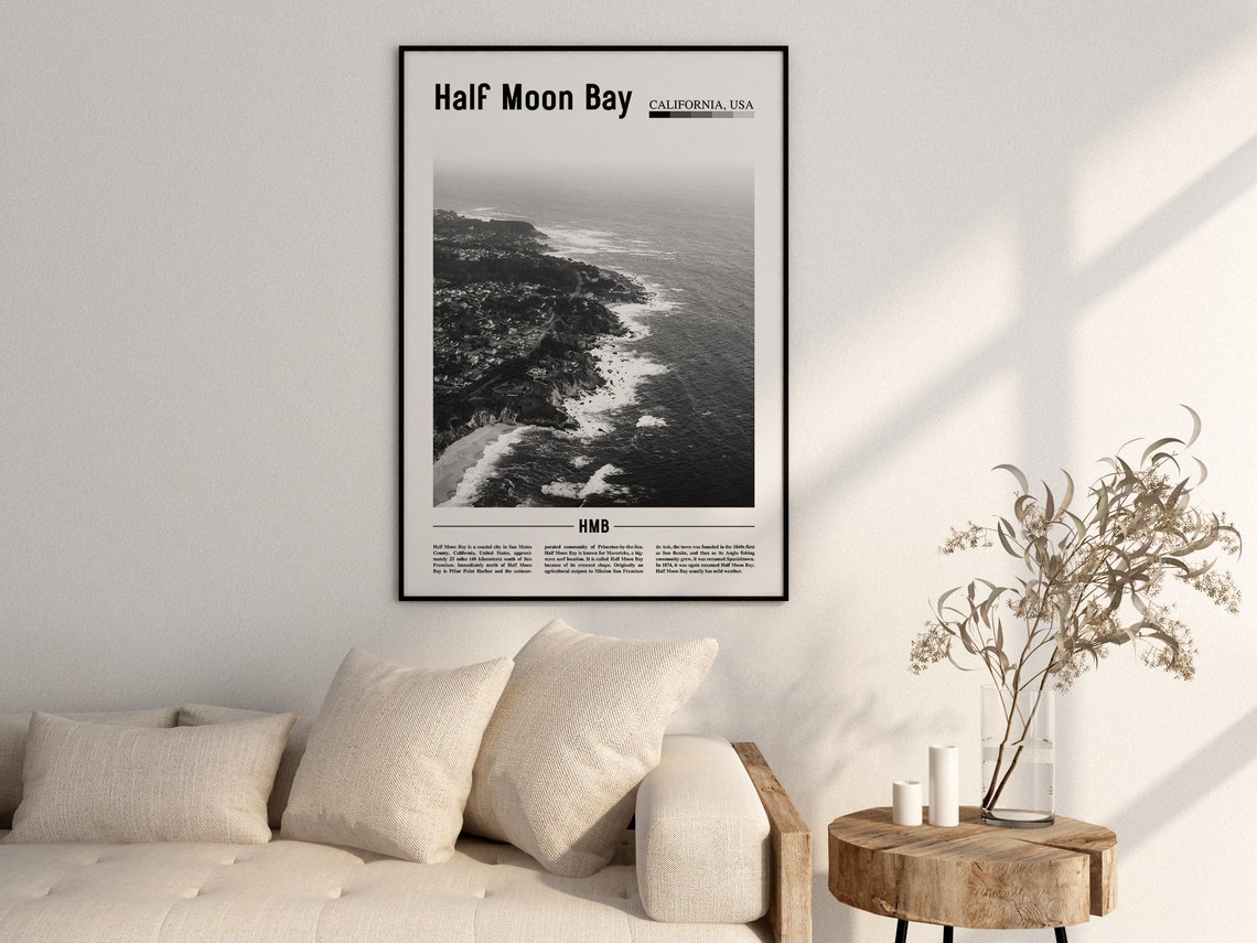 Half Moon Bay Minimal Travel Poster - Image 2