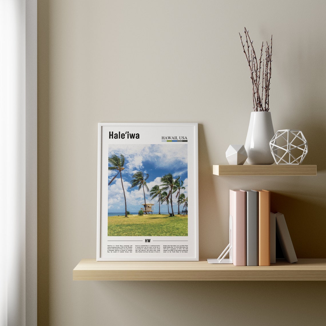Haleiwa Print Haleiwa Poster Haleiwa Wall Art Oil Painting Poster Colorful City Print City Artwork Travel Artwork Travel Wall Art - Image 3