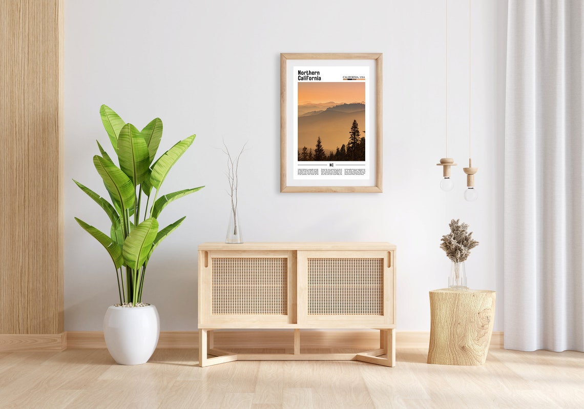 Northern California Print Northern California Poster Northern California Wall Art Minimal Travel Print City Poster Oil Painting Poster - Image 3