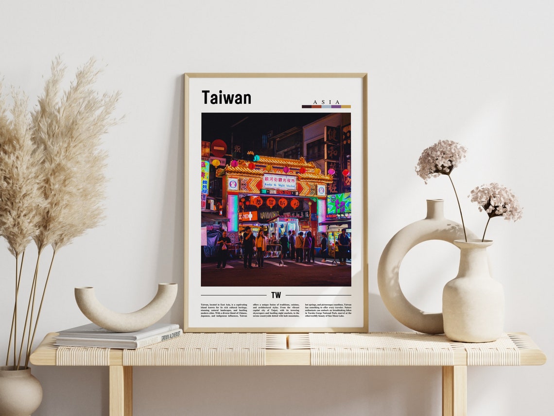 Taiwan Poster Taiwan Print Taiwan Wall Art Asia Print Asia Poster Asia Photo Minimal Travel Poster - Image 6