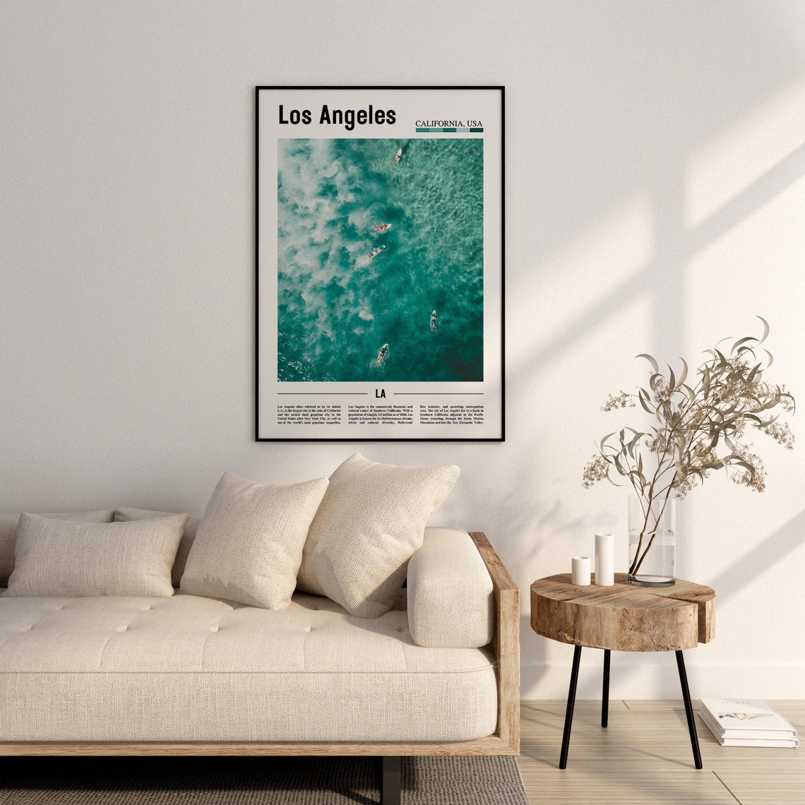 Los Angeles Print Los Angeles Poster Los Angeles Wall Art Minimal Travel Print Minimal City Poster Oil Painting Poster - Image 2