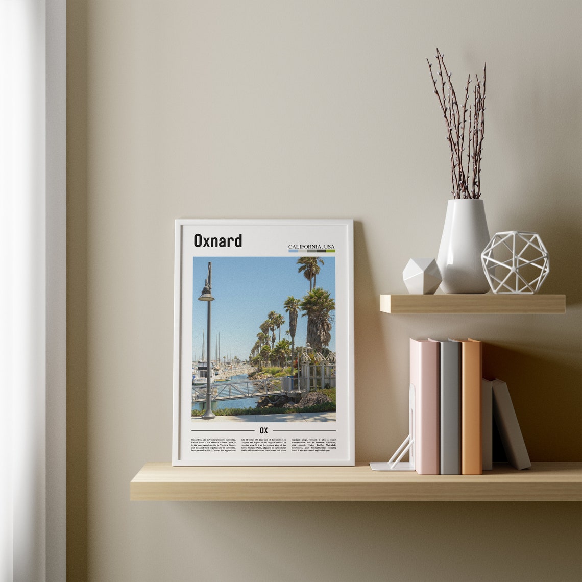 Oxnard Print Oxnard Poster Oxnard Wall Art Minimal Travel Print Minimal City Poster Travel Destination City Print Oil Painting Poster - Image 3
