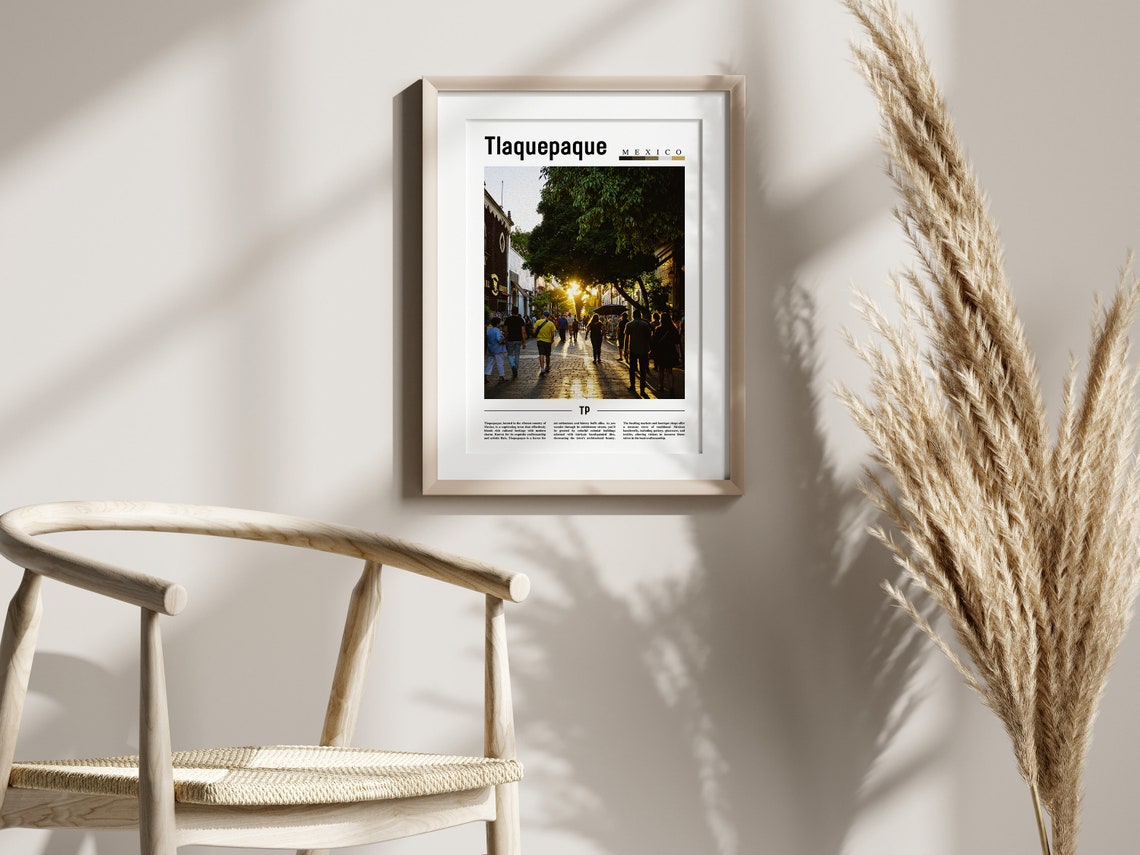 Tlaquepaque Poster Tlaquepaque Print Tlaquepaque Wall Art Minimal Travel Print Travel Destination Oil Painting Poster - Image 2