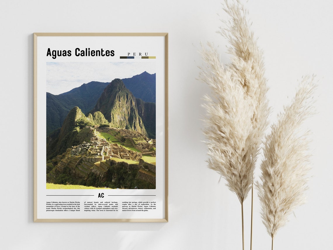 Aguas Calientes Poster Aguas Calientes Print Aguas Calientes Wall Art South America Poster South America Print Travel Poster - Image 4