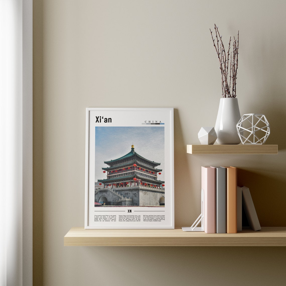 Xian Poster Xian Print Xian Wall Art Asia Print Asia Poster Asia Photo Minimal Travel Poster - Image 3