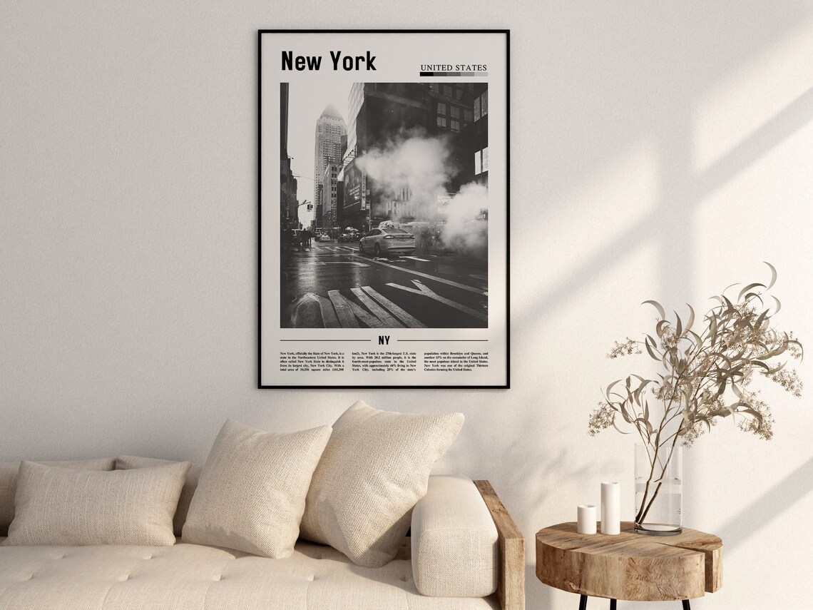 New York Minimal Travel Poster, Black And White - Image 2