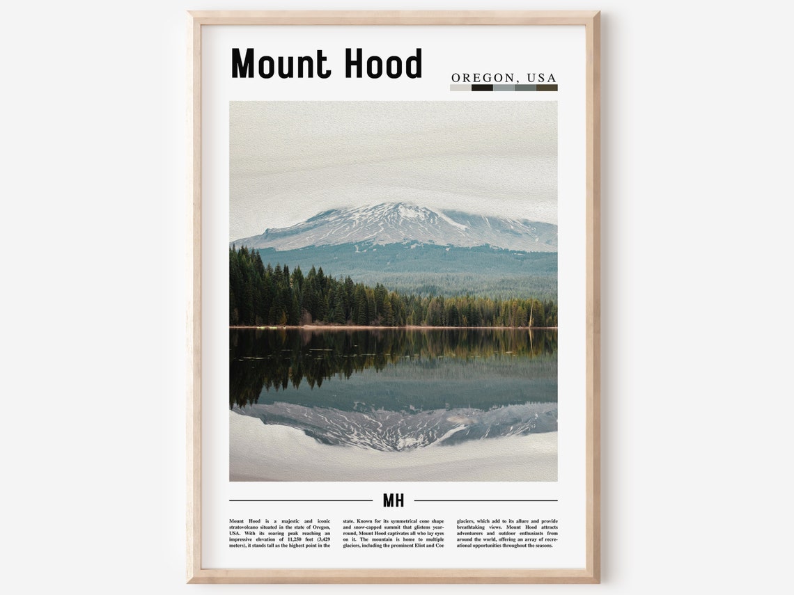 Mount Hood Poster Mount Hood Print Mount Hood Wall Art United States Photo United States Poster United States Print