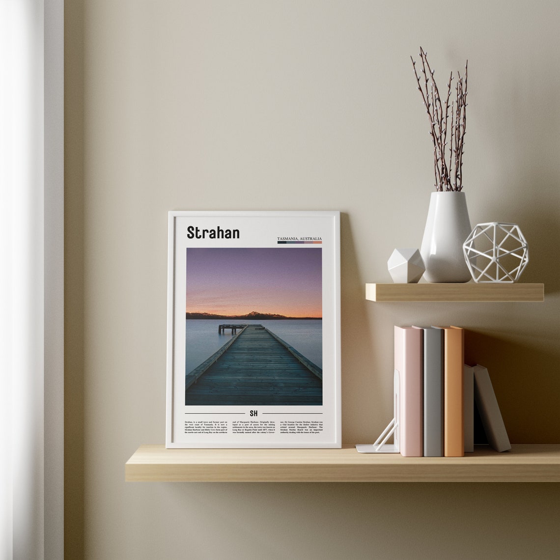 Strahan Print Strahan Poster Strahan Wall Art Minimal Travel Print Minimal City Poster Travel Destination City Print Oil Painting Poster - Image 2