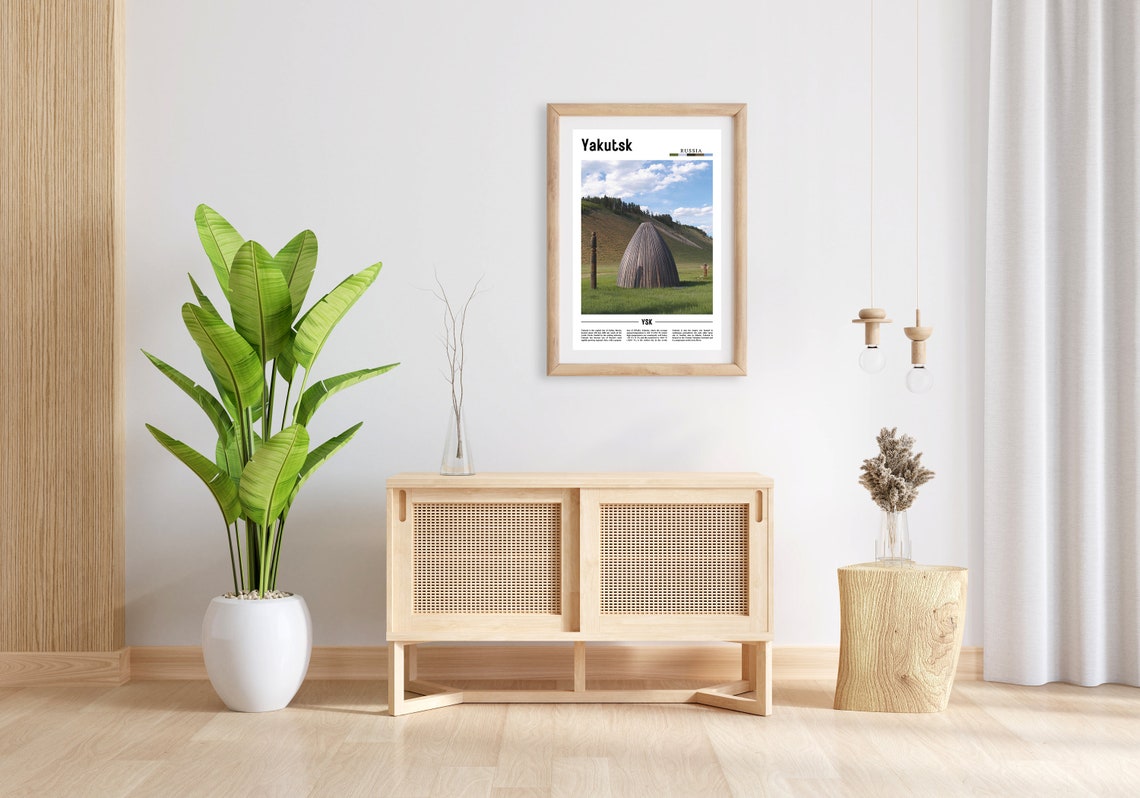 Yakutsk Print Yakutsk Poster Yakutsk Wall Art Minimal Travel Print Minimal City Poster Travel Destination City Print Oil Painting Poster - Image 3