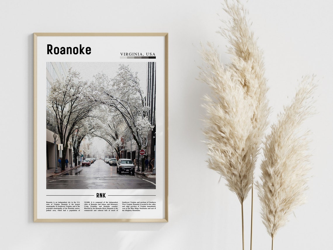 Roanoke Poster Roanoke Print Roanoke Wall Art United States Photo United States Poster United States Print - Image 3