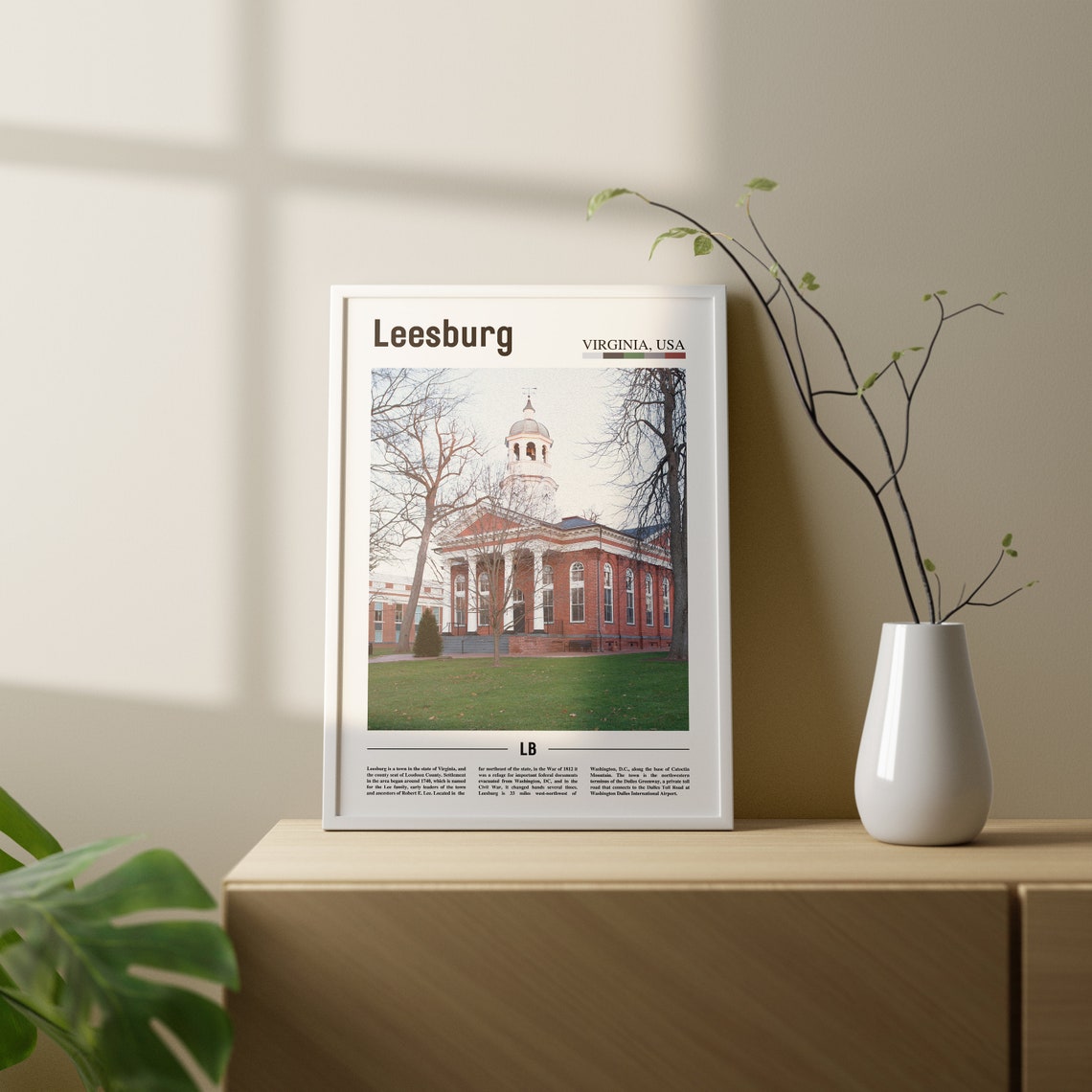 Leesburg Print Leesburg Poster Leesburg Wall Art Oil Painting Poster Colorful City Print City Artwork Travel Artwork Travel Wall Art - Image 2