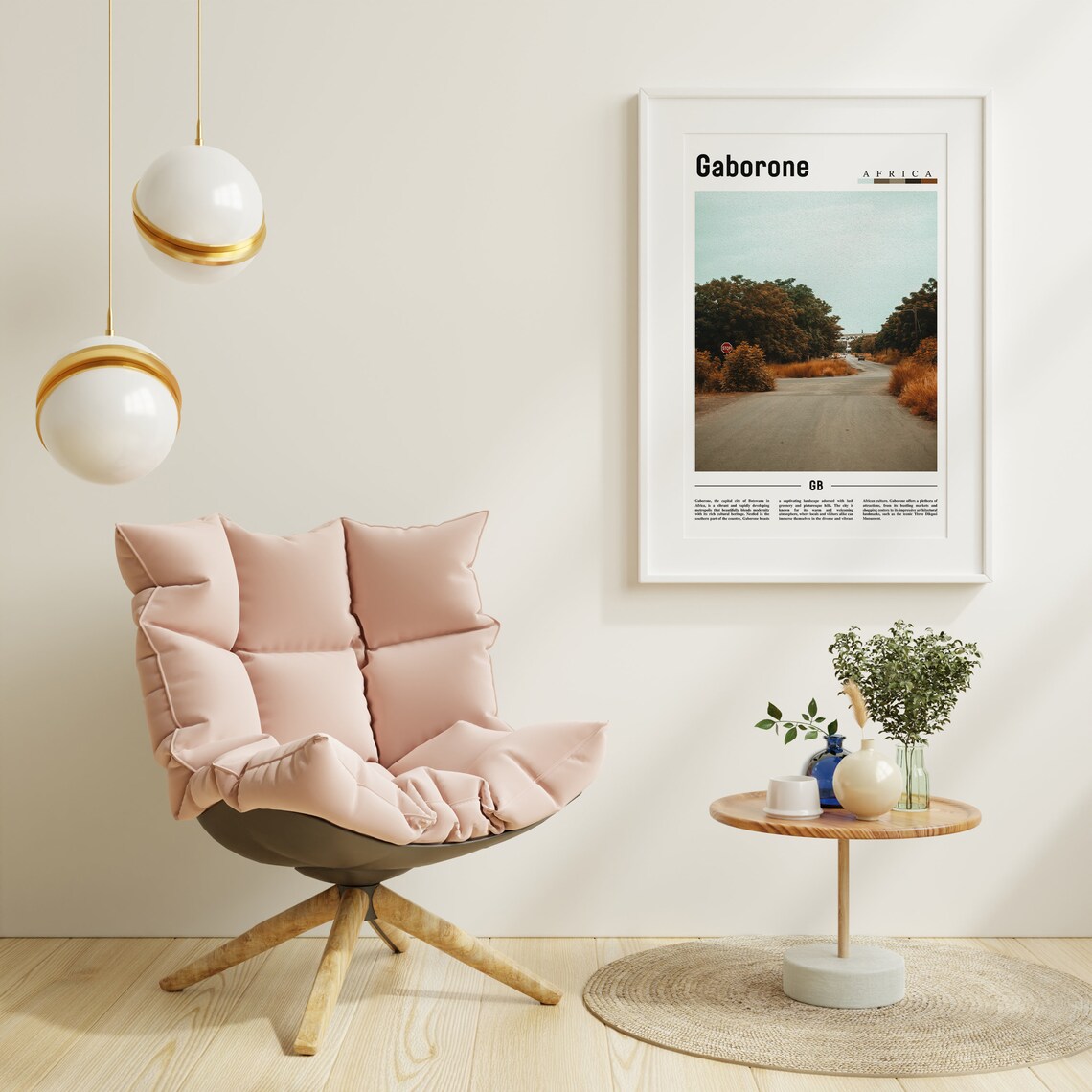 Gaborone Minimal Travel Poster, Oil Painting - Image 6