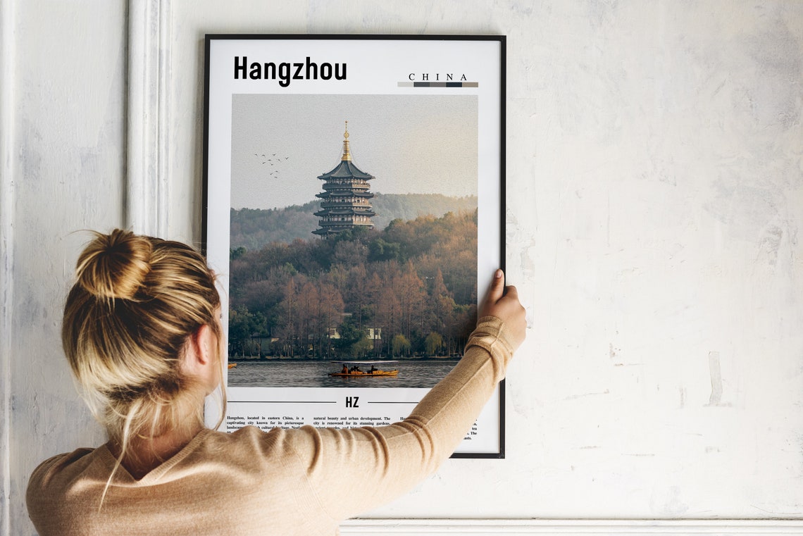 Hangzhou Poster Hangzhou Print Hangzhou Wall Art Asia Print Asia Poster Asia Photo Minimal Travel Poster - Image 5