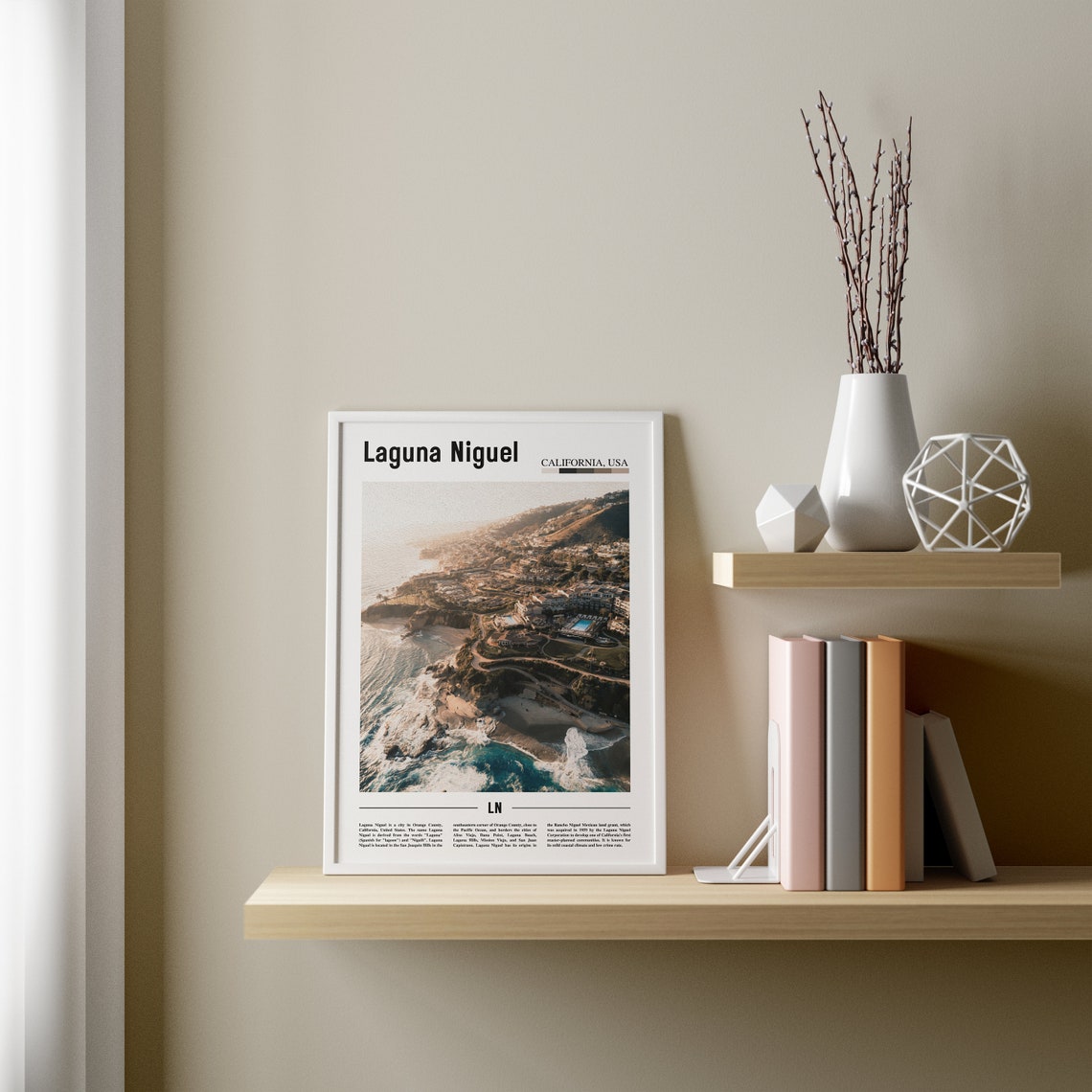 Laguna Niguel Print Laguna Niguel Poster Laguna Niguel Wall Art Minimal Travel Print Minimal City Poster Destination Oil Painting Poster - Image 3
