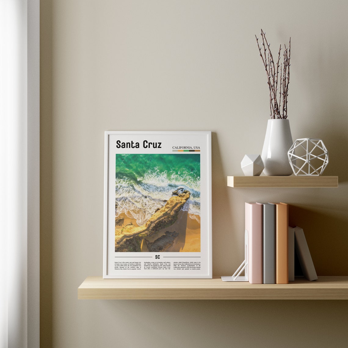 Santa Cruz Print Santa Cruz Poster Santa Cruz Wall Art Oil Painting Poster Colorful City Print City Artwork Travel Artwork Travel Art - Image 3