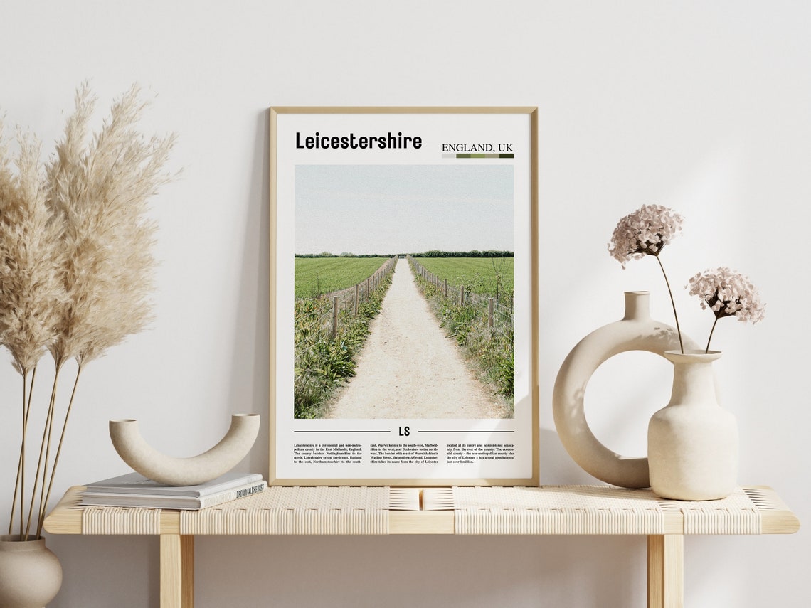 Leicestershire Print Leicestershire Poster Leicestershire Wall Art Minimal Travel Print Minimal City Poster Travel Oil Painting Poster - Image 5