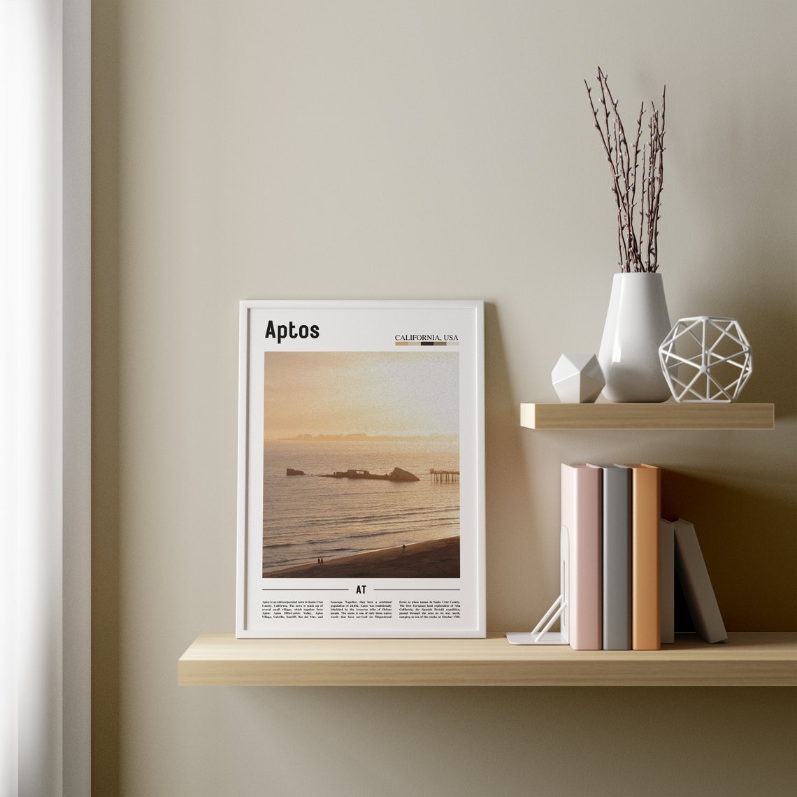 Aptos Print Aptos Poster Aptos Wall Art Minimal Travel Print Minimal City Poster Travel Destination City Print Oil Painting Poster - Image 3