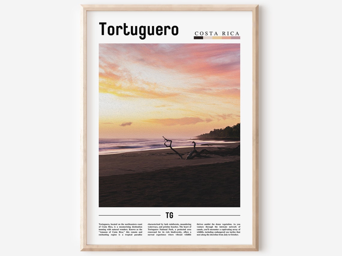 Tortuguero Poster Tortuguero Print Tortuguero Wall Art Central America Poster Central America Print Travel Poster