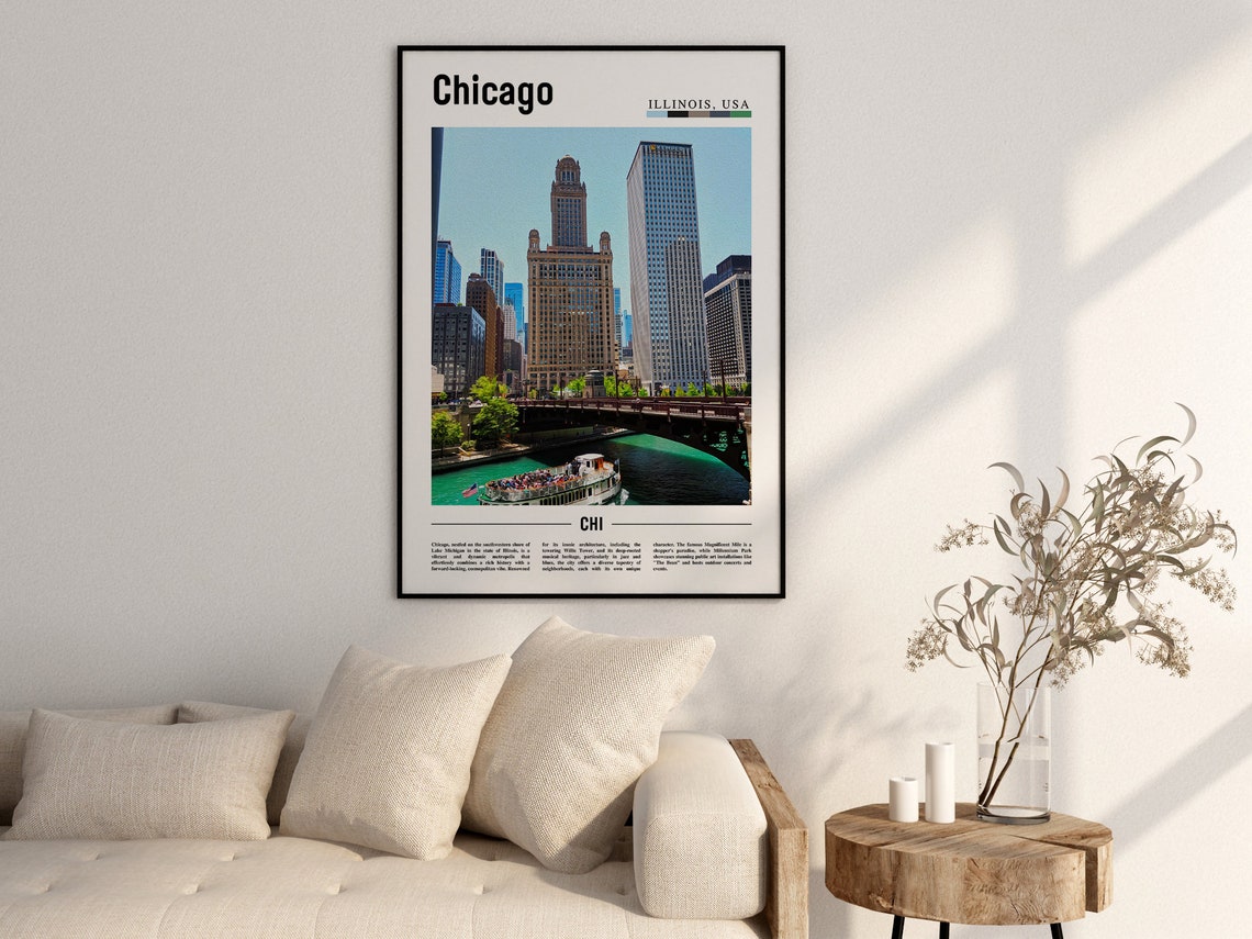Chicago Print Chicago Poster Chicago Wall Art United States Photo United States Poster United States Print - Image 2