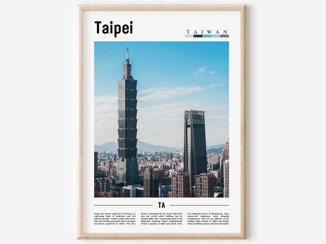 Taipei Poster Taipei Print Taipei Wall Art Asia Print Asia Poster Asia Photo Minimal Travel Poster