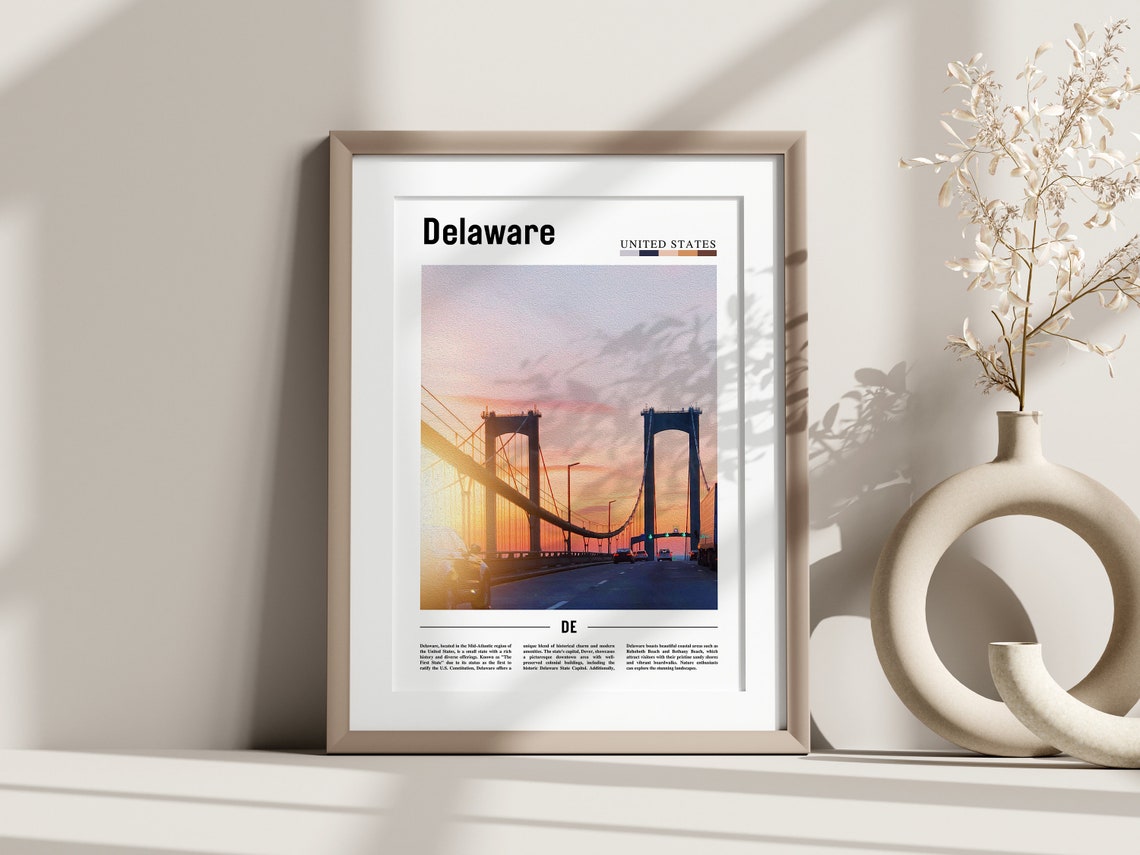 Delaware Poster Delaware Print Delaware Wall Art United States Photo United States Poster United States Print - Image 3