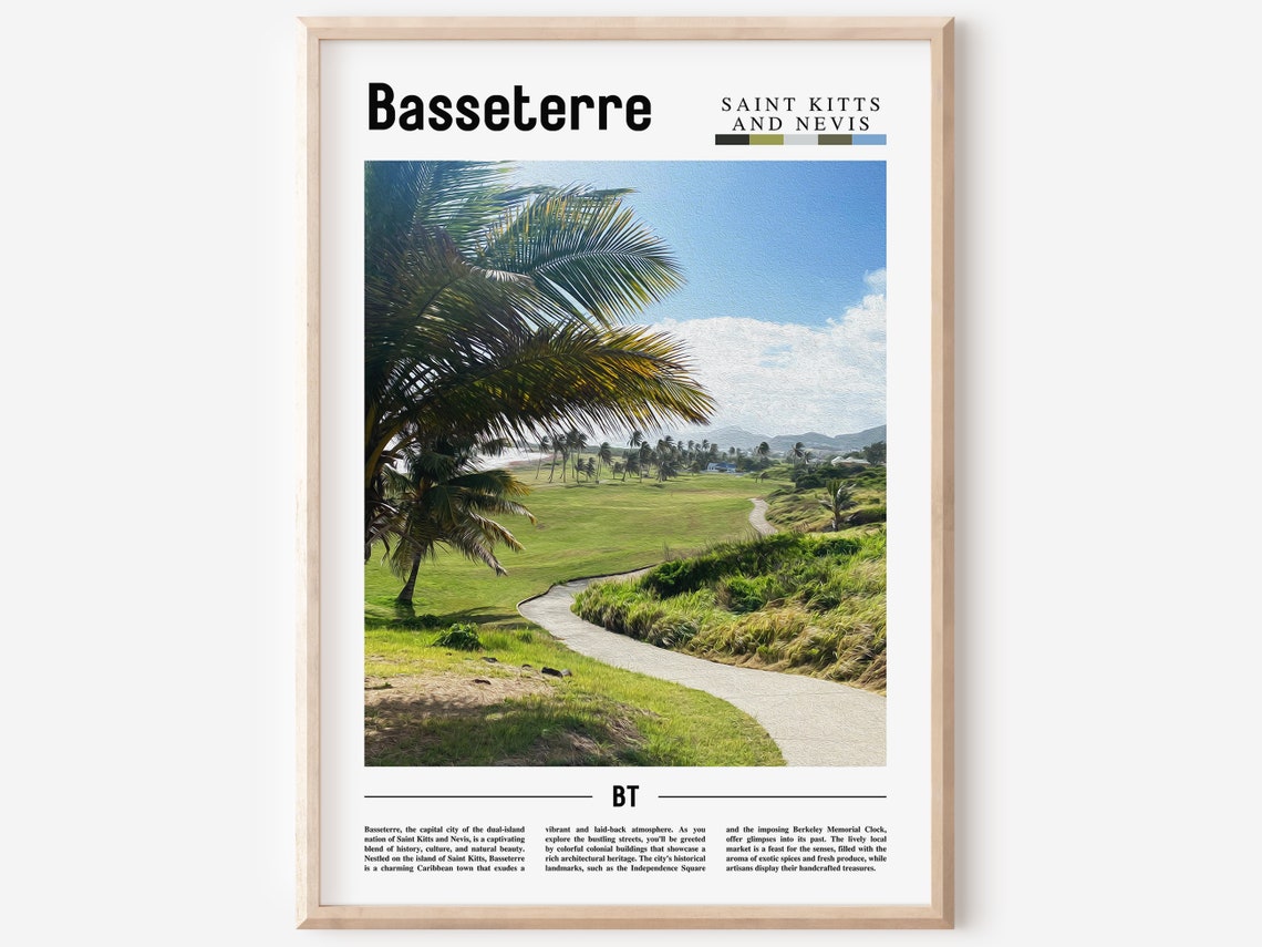 Basseterre Caribbean Travel Poster
