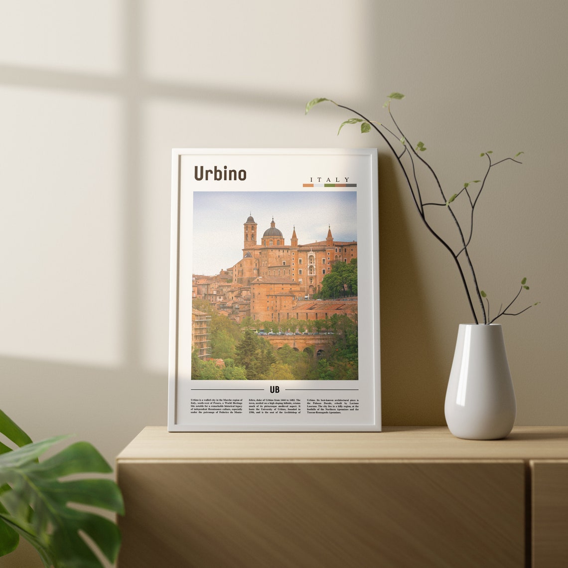 Urbino Print Urbino Poster Urbino Wall Art Italy Photo Italy Poster Italy Print Italy Wall Art Minimal Travel Poster - Image 3