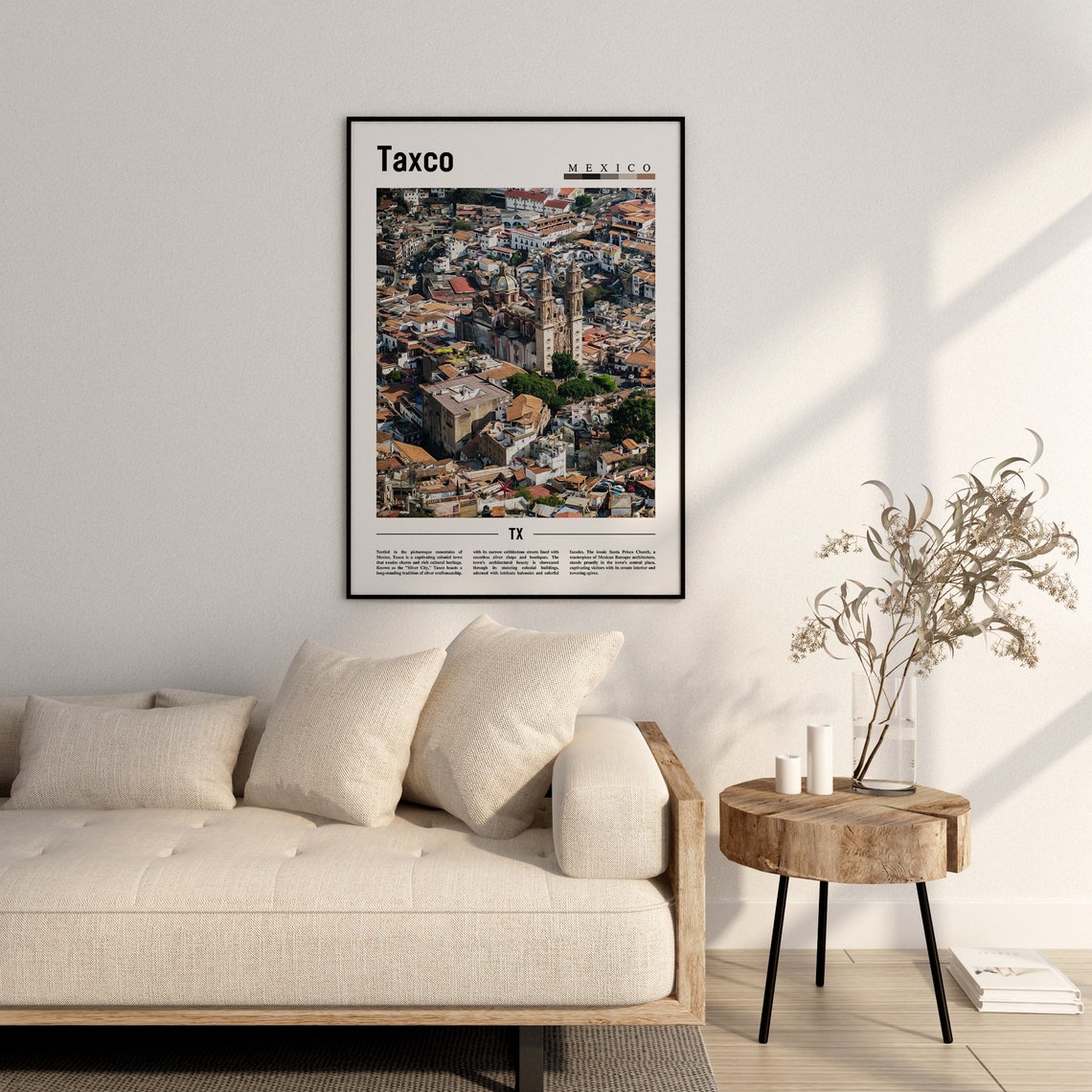Taxco Poster Taxco Print Taxco Wall Art Minimal Travel Print Travel Destination Oil Painting Poster - Image 3