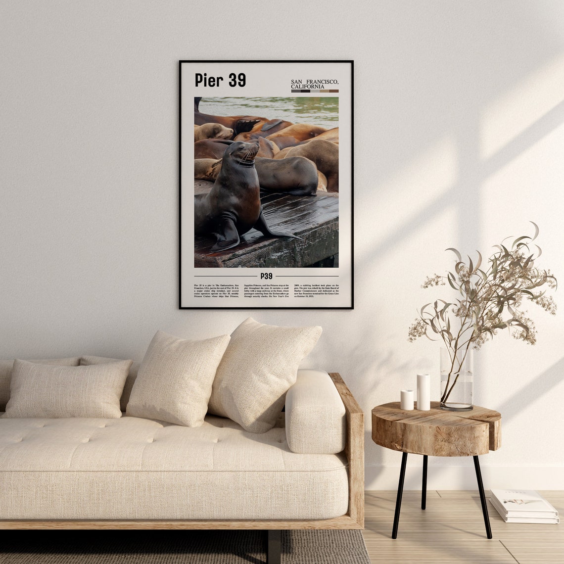 Pier 39 Print Pier 39 Poster Pier 39 Wall Art Minimal Travel Print Minimal City Poster Travel Destination Print Oil Painting Poster - Image 2