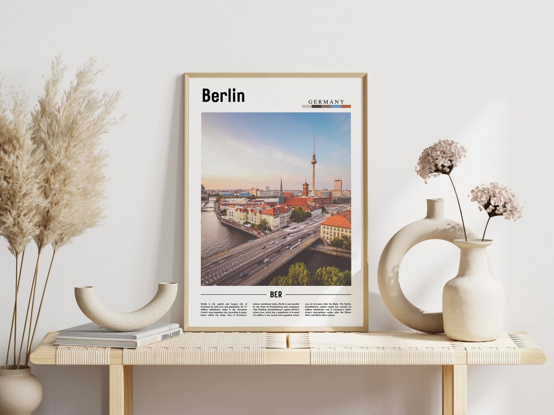 Berlin Print Berlin Poster Berlin Wall Art Minimal Travel Print Minimal City Poster Travel Destination City Print Oil Painting Poster - Image 5