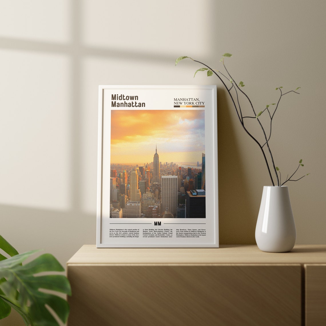 Midtown Manhattan Print Midtown Manhattan Poster Midtown Manhattan Wall Art Oil Painting Poster City Artwork Travel Artwork Travel Art - Image 2