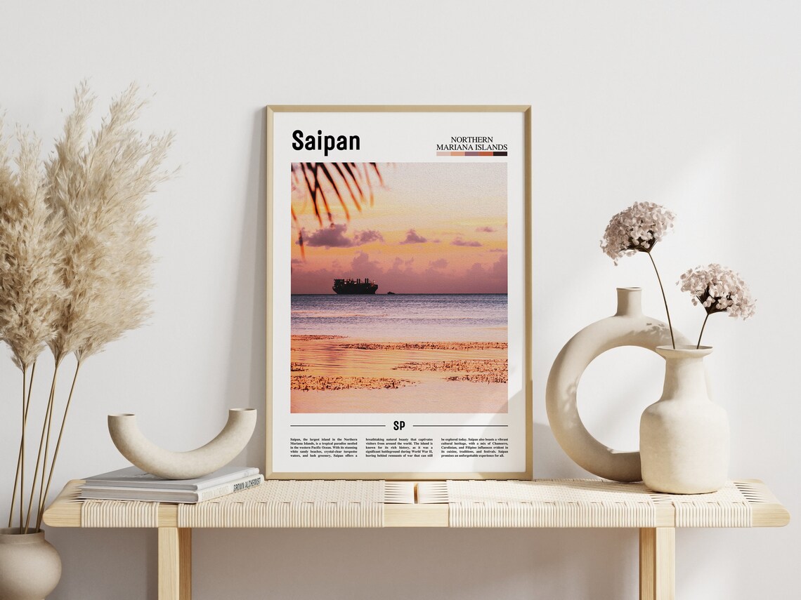Saipan Poster Saipan Print Saipan Wall Art Asia Print Asia Poster Asia Photo Minimal Travel Poster - Image 6