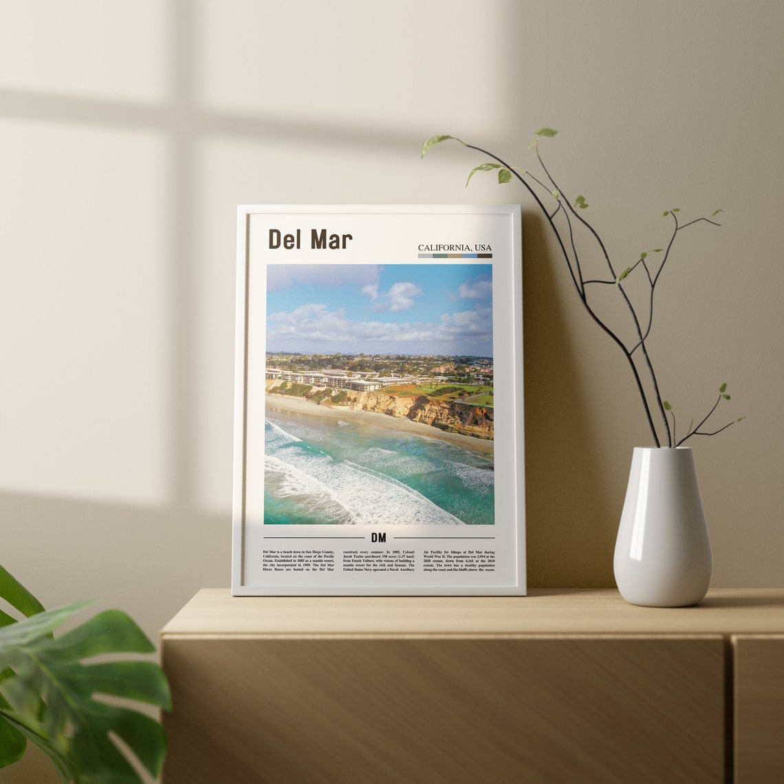 Del Mar Print Del Mar Poster Del Mar Wall Art Oil Painting Poster Colorful City Print City Artwork Travel Artwork Travel Wall Art - Image 3