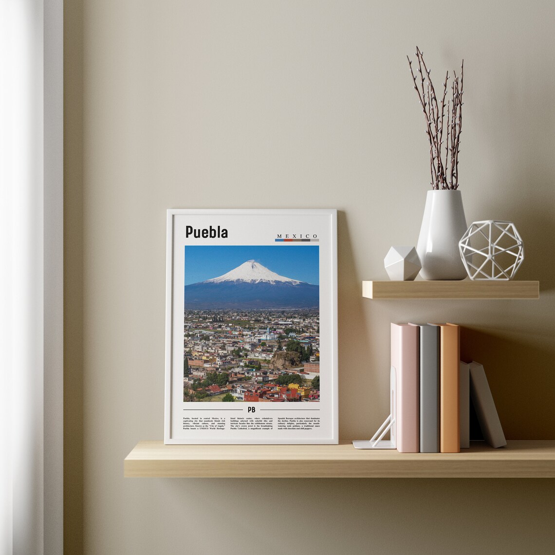 Puebla Minimal Travel Poster, Oil Painting - Image 4