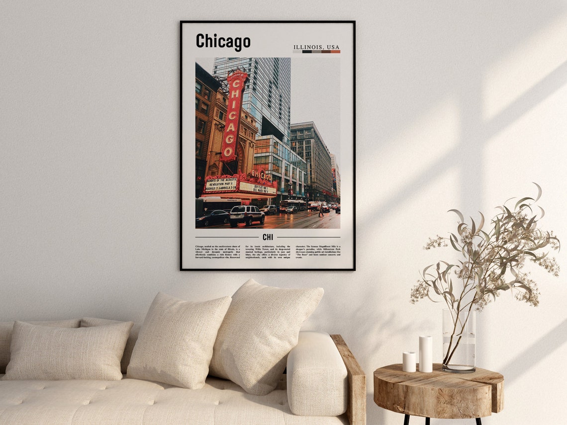 Chicago Print Chicago Poster Chicago Wall Art United States Photo United States Poster United States Print - Image 2
