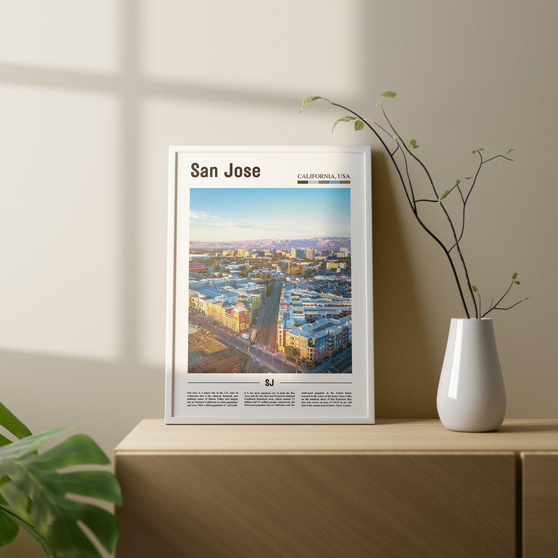 San Jose Print San Jose Poster San Jose Wall Art Oil Painting Poster Colorful City Print City Artwork Travel Artwork Travel Wall Art - Image 3