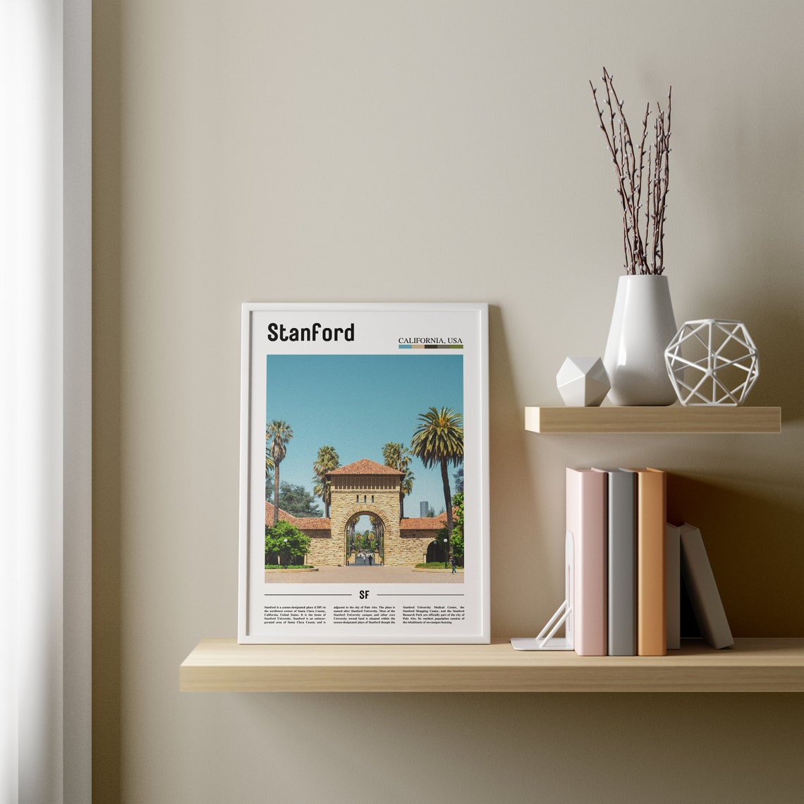 Stanford Print Stanford Poster Stanford Wall Art Minimal Travel Print Minimal City Poster Travel Destination Print Oil Painting Poster - Image 2