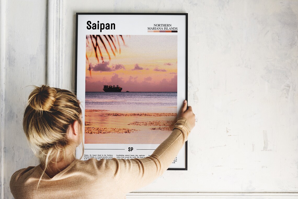 Saipan Poster Saipan Print Saipan Wall Art Asia Print Asia Poster Asia Photo Minimal Travel Poster - Image 5