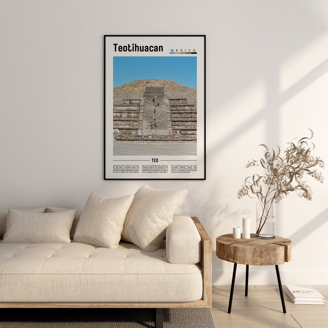 Teotihuacan Poster Teotihuacan Print Teotihuacan Wall Art Minimal Travel Print Travel Destination Oil Painting Poster - Image 3