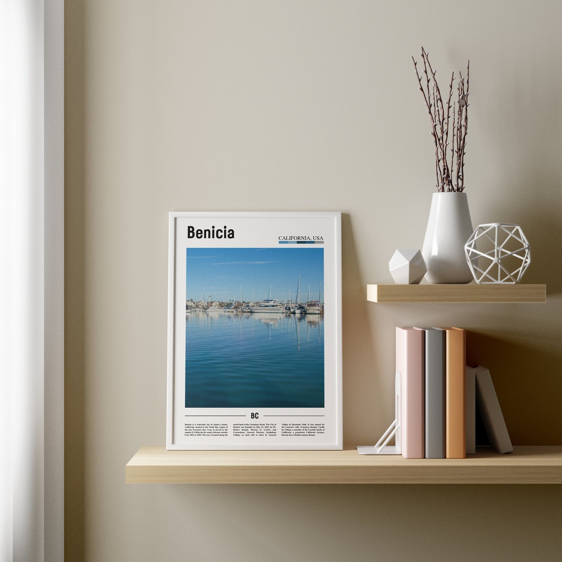 Benicia Print Benicia Poster Benicia Wall Art Minimal Travel Print Minimal City Poster Travel Destination City Print Oil Painting Poster - Image 3